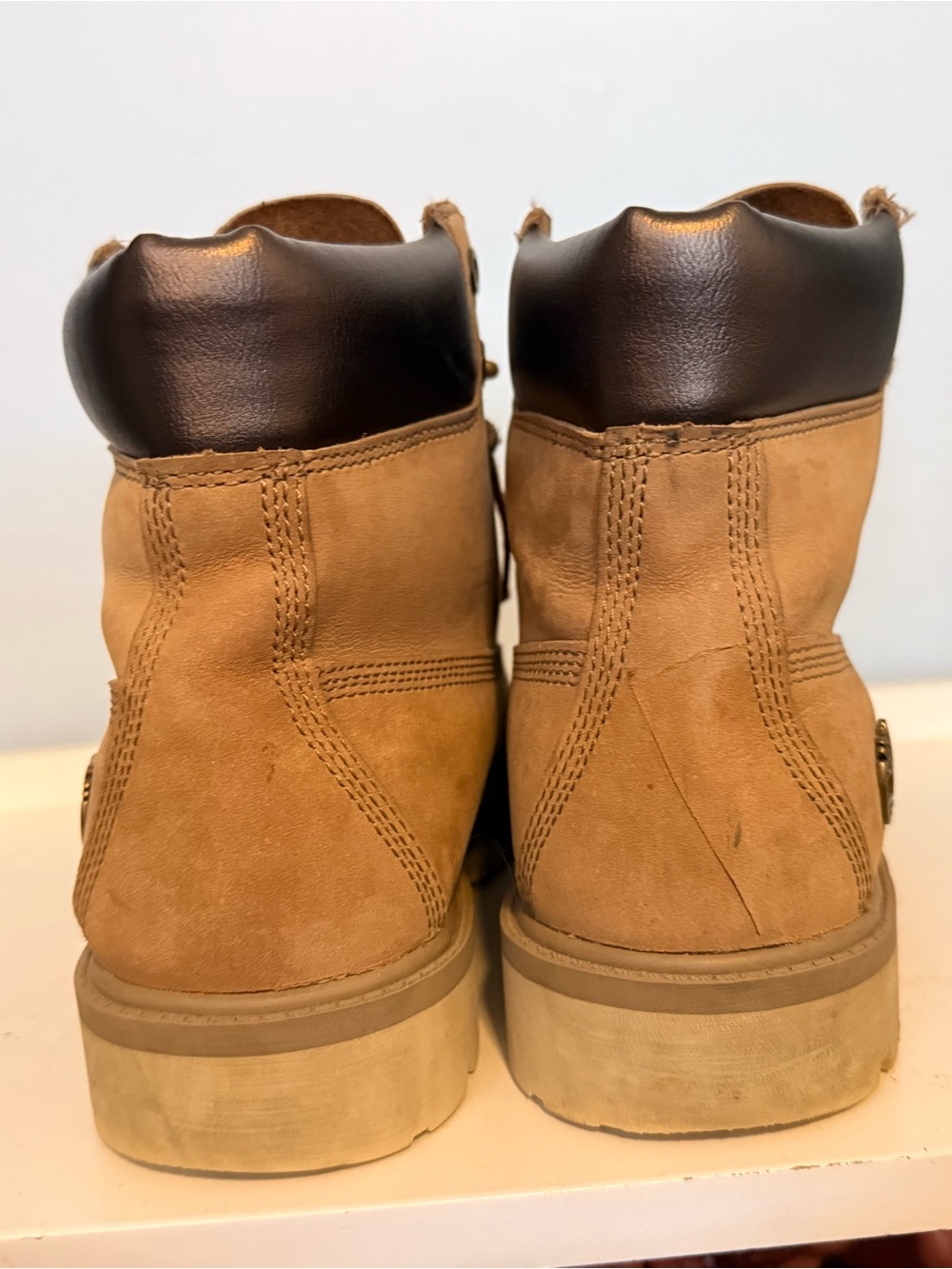 Timberland Wheat Brown Leather Lace-Up Work Boots - Picture 3 of 7